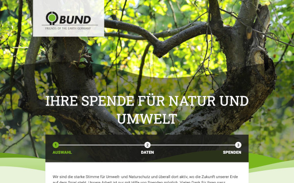 Screenshot der Website spenden.bund.net