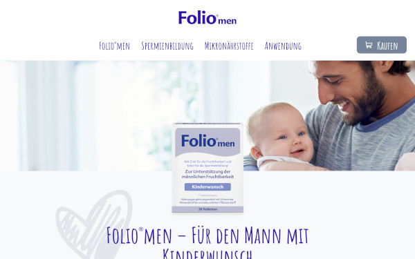 Screenshot der Website folio-men.de